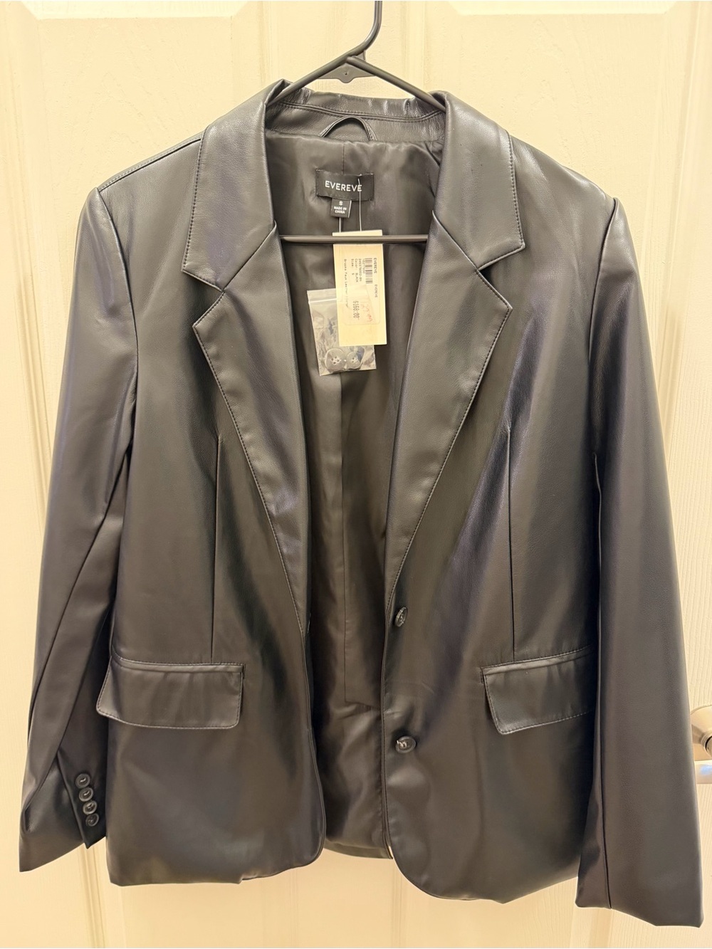 Evereve Black Faux Leather Blazer
